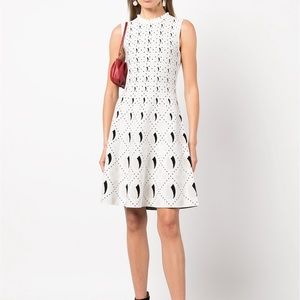 Lela Rose Reversible Jacquard Sleeveless Knit Dress